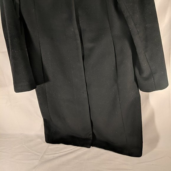 Cole Haan Wool Coat, Trench Long Pea Car Outerwear Black size 8 women's snap - Picture 4 of 13